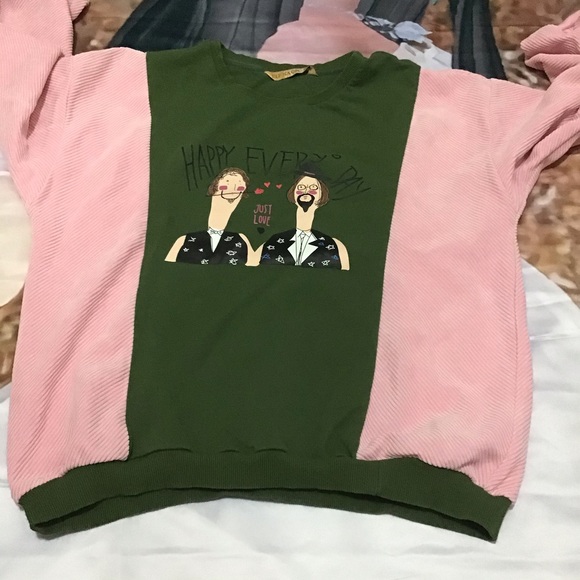 ELF SACK Boho Color Block Corduroy Crew Tee RARE - Picture 13 of 16